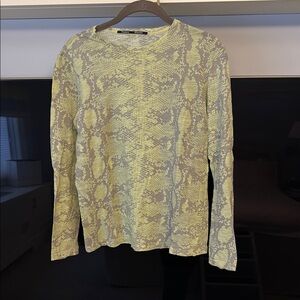 Proenza Schouler - size small - Yellow Snake Print Long Sleeve Top